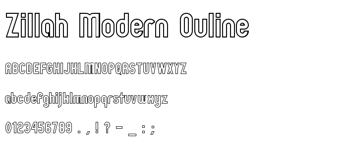 Zillah Modern Ouline font